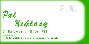 pal miklosy business card